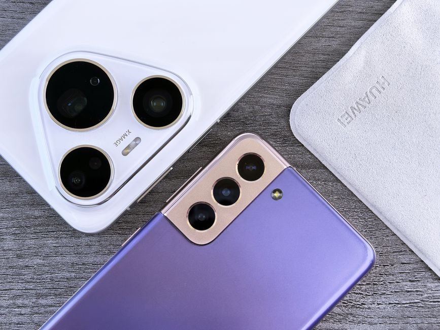 Two premium modern smartphones placed side by side for a flagship comparison